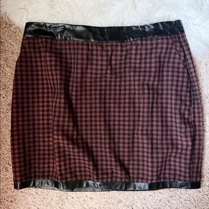 Black & Brown Plaid Skirt